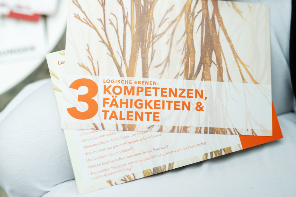 Eine Methodenkarte mit Aufschrift: Kompetenzen, Fähingkeiten und Talente